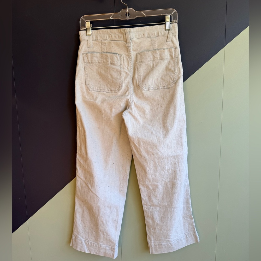 Madewell Emmett Cropped Wide Leg Pants, Light Blue Speckled Canvas, Sz 25, VGUC - Picture 2 of 16